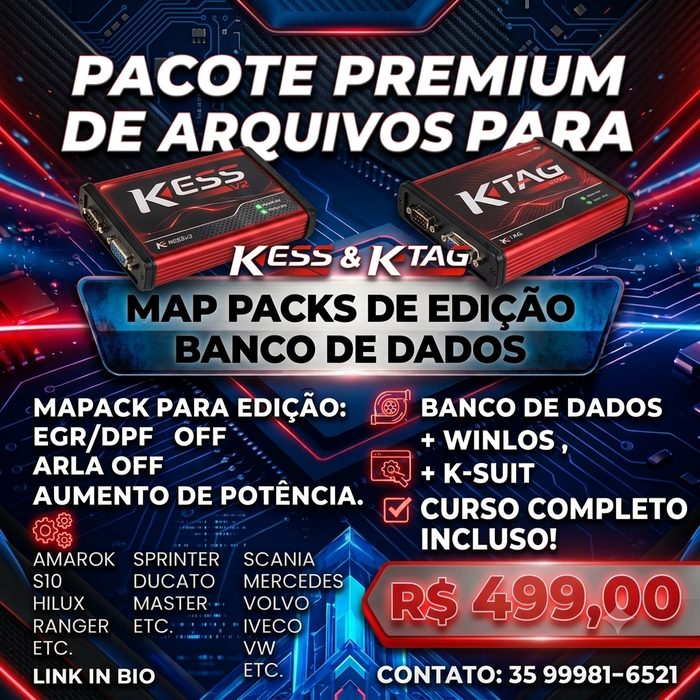 Pacote Premium de Arquivos para KESS V2 e K-TAG